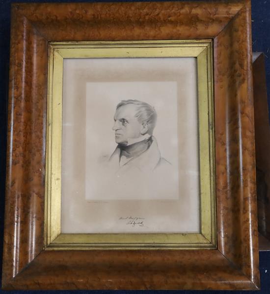 Lynch after Laurence. A maple framed engraving of a gentleman,